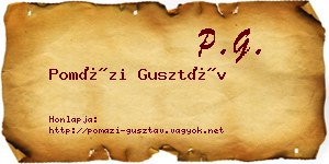 Pomázi Gusztáv névjegykártya